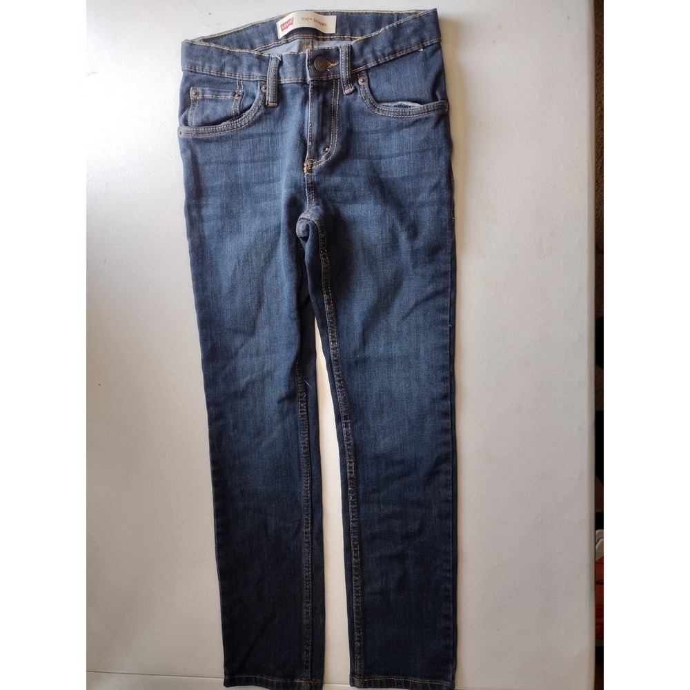 Levis 510 Skinny Jeans Boys Size 10 Regular Dark Wash Blue Stretch Denim W25 L25